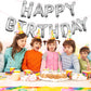 WESTGO Happy Birthday Balloons Banner | 16" Sliver Mylar Foil Letters | Reusable Party Decor for Kids & Adults
