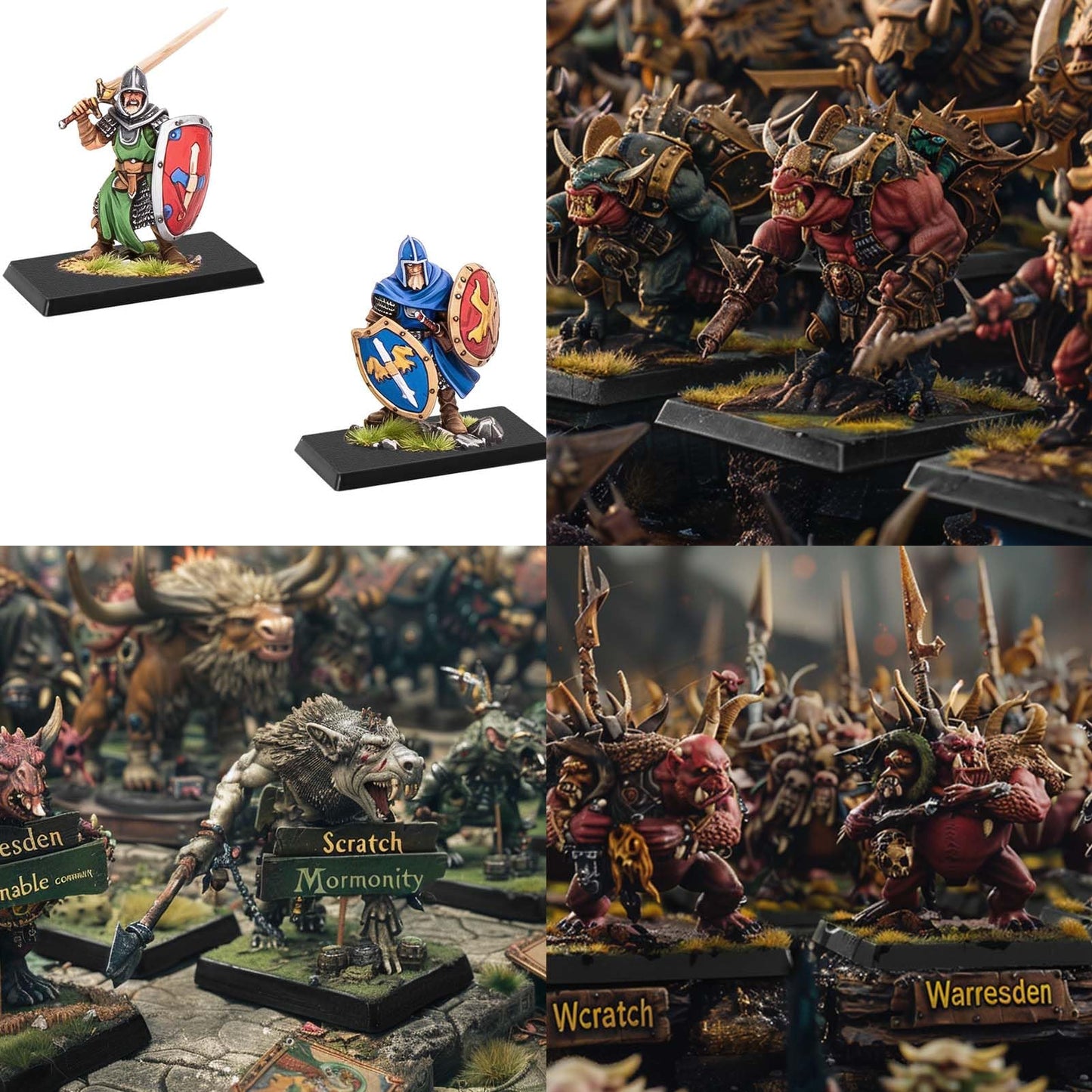 Evemodel Mixed Different Sizes Square Rectangle Bases for Wargames Tabletop (55pcs-2 Shapes & 4 Sizes)