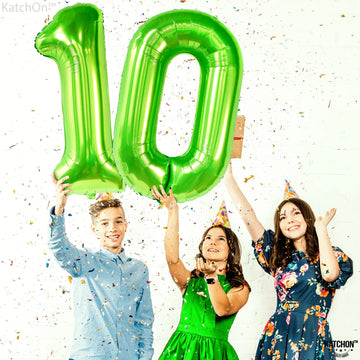 Katchon, Giant Light Green 10 Balloon Number - 40 Inch | 10Th Birthday Decorations For Boys | Light Green 10Th Birthday Balloon Green For 10 Birthday Decorations | Light Green Number 10 Balloons