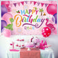 Sumind Dinosaur Happy Birthday Backdrop, Dinosaur Party Background Boy/Girl Gaming Banner For Decoration, Baby Showers And Photo Prop (Pink)