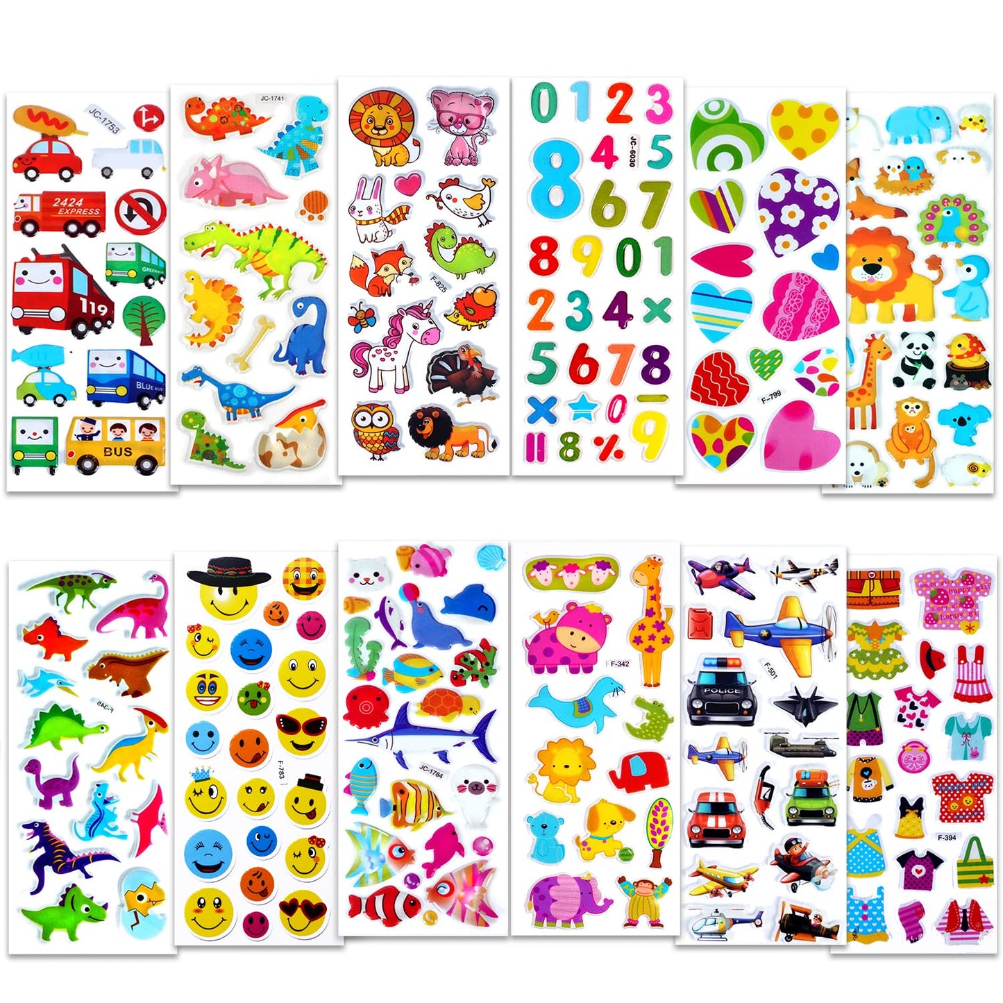 Beestech Reward Stickers for Kids - 24 Sheets + 500 Stickers, Dinosaur & Animal Themes, Perfect for Potty Training, Multicolor