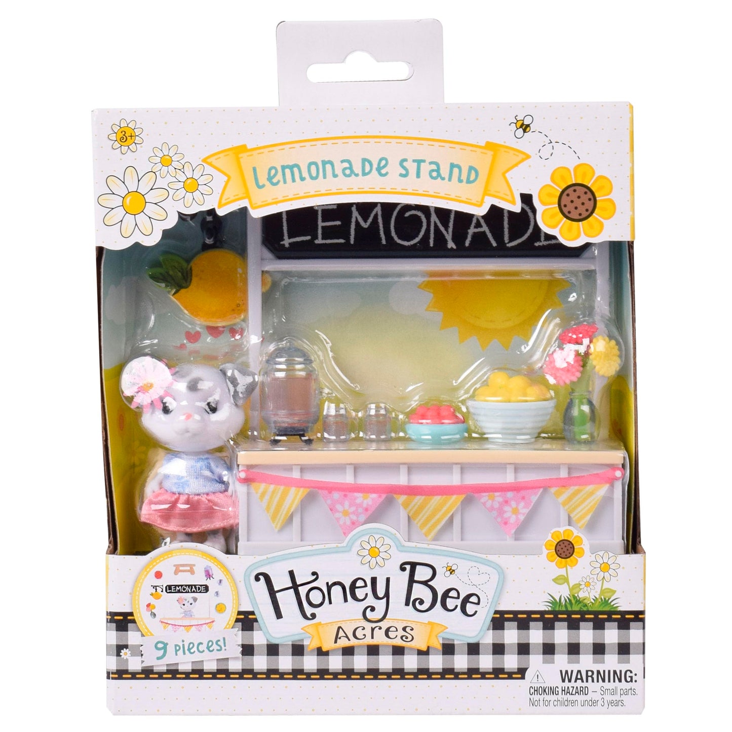 Honey Bee Acres Sweet & Sour Lemonade Stand Set with Miniature Doll, 9 Pieces, Multi, Ages 3+