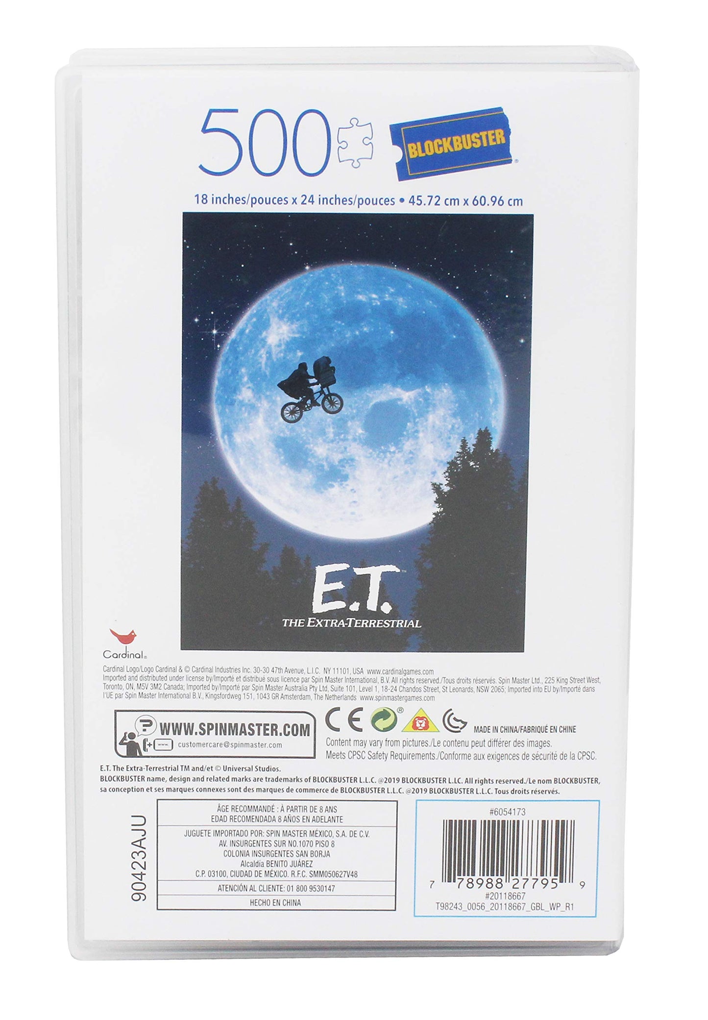 E.T. The Extra-Terrestrial Movie 500-Piece Puzzle In Plastic Retro Blockbuster Vhs Video Cas