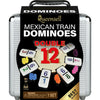Queensell Mexican Train Dominoes Set - Double 12, 91 Tiles, Plastic, Aluminum Case for Adults and Family Fun