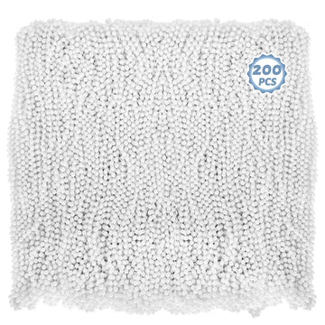 200 PCS Beaded Necklace, 33'' Mardi Gras Beads, White Bead Necklace Bulk, Mardi Gras Party Costume Accessories Parade Throws Bea