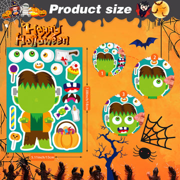 27 Sheets Halloween Make A Face Stickers Make Your Own Halloween Character Mix And Match Stickers Sheets Vampires Witches Mummie