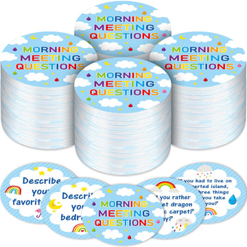 50 Morning Meeting Chips Questions Cards For Students, Classroom Questions Ideas Cards Conversation Starter For Classroom Activity Improve Communication Listening Skill(Cloud)