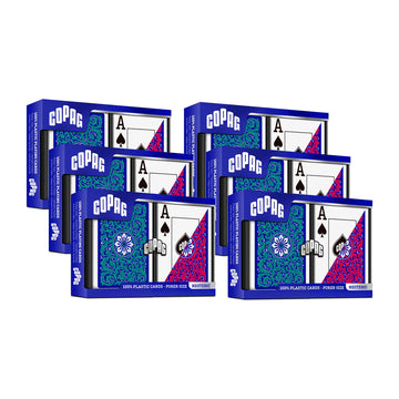 Copag 1546 Neoteric Design 100% Plastic Playing Cards, Poker Size (Standard) Green/Red (Jumbo Index, 6 Set)