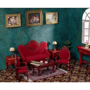Keldoner Wooden Dollhouse Furniture 1 12 Scale, Doll House Furniture Toys For Dollhouse Living Room Incl Classical Sofa And Arm