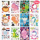 24 Pcs Make Your Own Sticker Sheets For Kids, Mix And Match Animal Face Stickers For Kids 3-5, 4-8, Toddlers Crafts Activities G