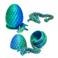 Flavery Dragon Egg - 3D Dragon Egg With Flexible Pearly Sheen Dragon Inside, 3D Printed Surprise Gift, Articulated Dragon Egg Fi