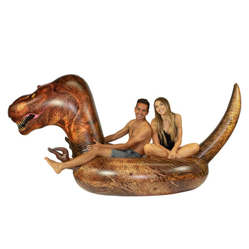 PoolCandy Gigantic Inflatable T-Rex Dinosaur Pool Raft - This Prehistoric Dino King Will Easily Carry 3 Adults All Day & Night, 