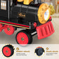 ANPABO Ride On Train Set Trackless, Include 1 Locomotive and 1 Carriage, 12V Kids Car with Height-Adjustable Seat, Extra Storage