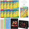Prudiut Scratch Art, 30 Pack Rainbow Scratch Notebook for Birthday Party Favors,Valentines day Gifts for Kids Classroom, Return 