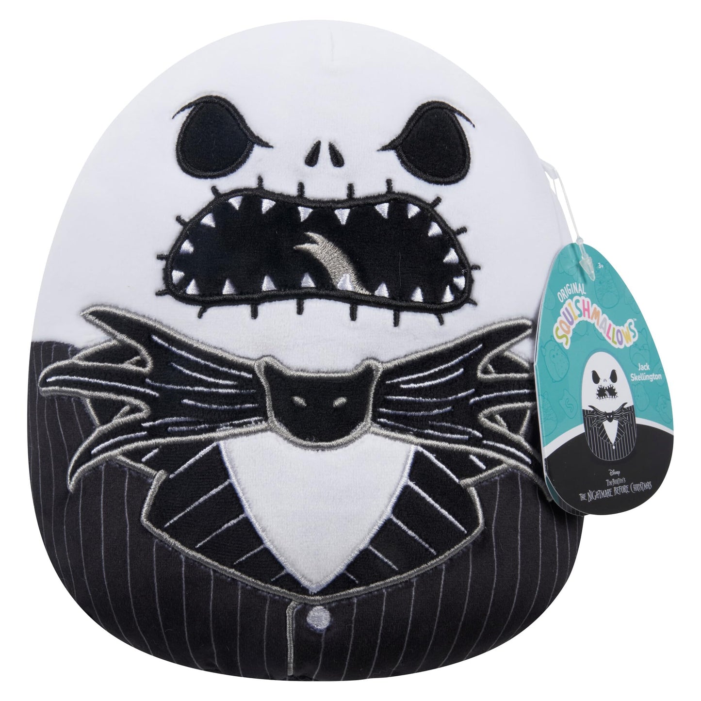 Squishmallows Original 8-Inch Jack Skellington - Nightmare Before Christmas - Official Jazwares Plush - Collectible Soft & Squishy Stuffed Animal Toy - Gift For Kids, Girls & Boys