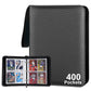 Trading Card Binder 4-Pockets, Trading Card Album Can Hold 400 Cards With 50 Removable Sleeves, 3-Ring Zipper Trading Card Holde