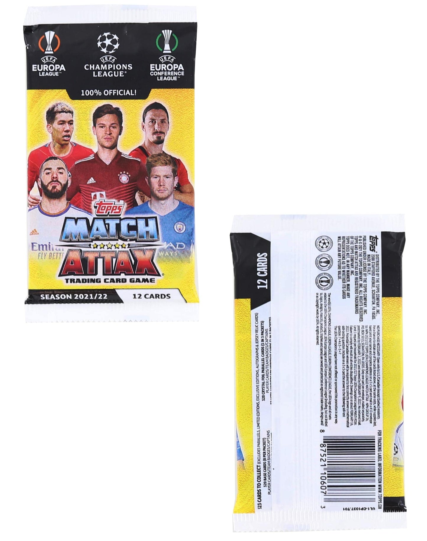 Uefa Champions League 2021/22 Topps Match Attax Pack | 12 Cards Per Pack