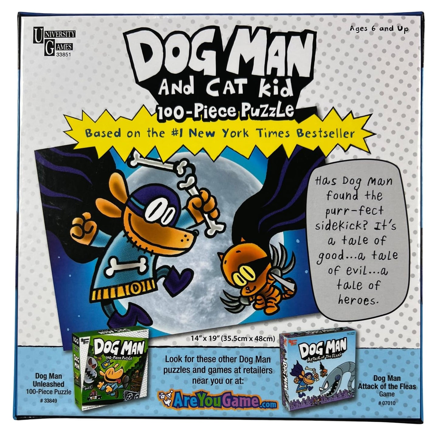 University Games, Dog Man And Cat Kid 100-Piece Puzzle. 14 Inch By 19 Inch Puzzle Of Dav Pilkey’S Crime Fighting Duo Contains 100 Pieces For Challenging Fun. Ages 6 And Up.