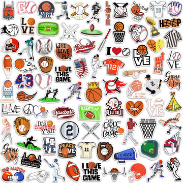 Basketball And Football Stickers For Laptop Sports Stickers For Water Bottles Waterproof Sports Stickers Pack (155 Pcs)