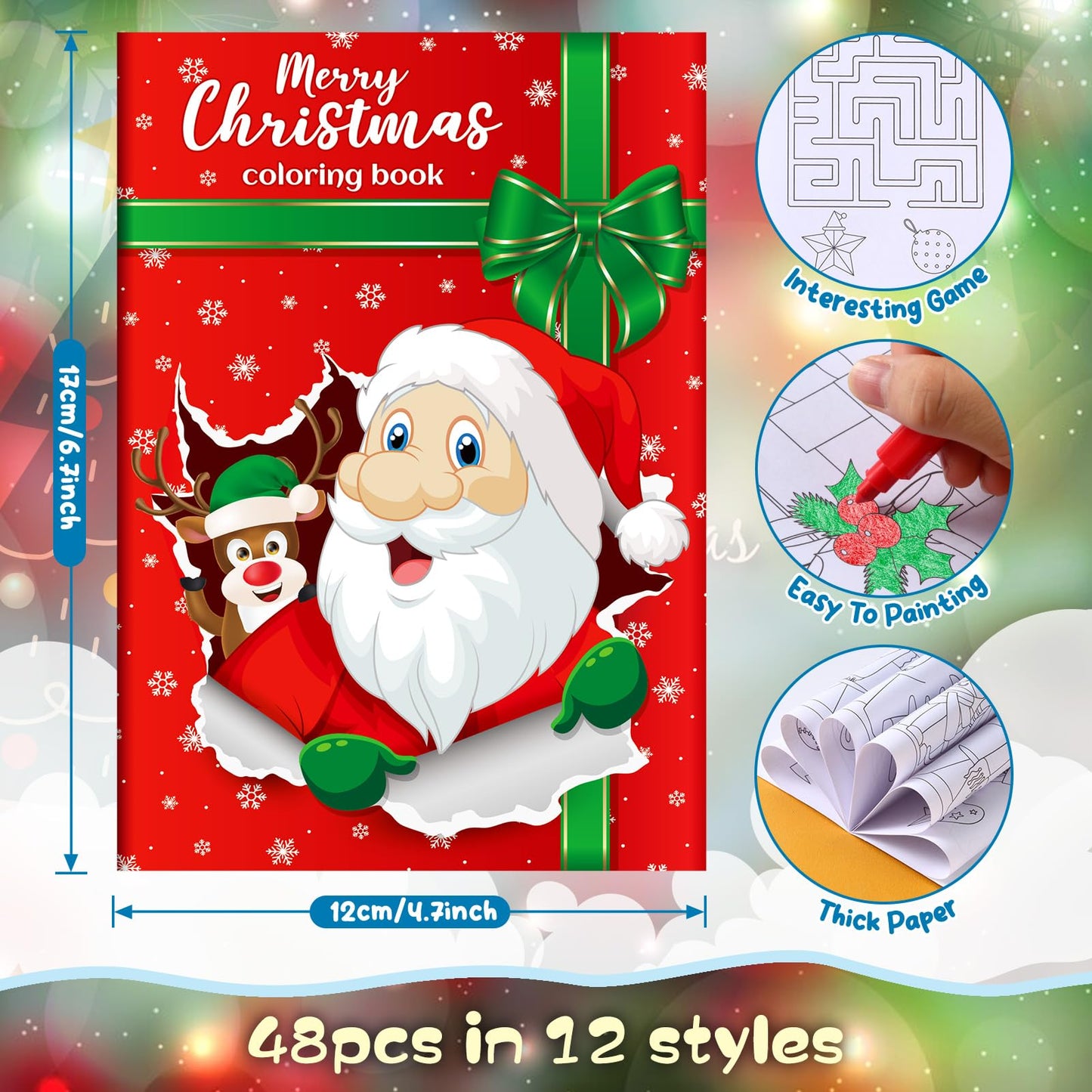 Ben Louis 24 Pcs Christmas Coloring Books Kids With 24 Crayons Christmas Party Favors Mini Activity Books Bulk For Kids Students