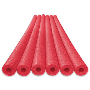 Oodles Of Noodles Deluxe Foam Pool Swim Noodles - 6 Pack Red