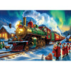 Christmas Train 1000 Piece Puzzle for mature-themeds - Vintage Winter Holiday Jigsaw Puzzles with Northern Lights Scene - Challenging mature-themed Christmas Puzzles for Game Night  Seasonal Decor