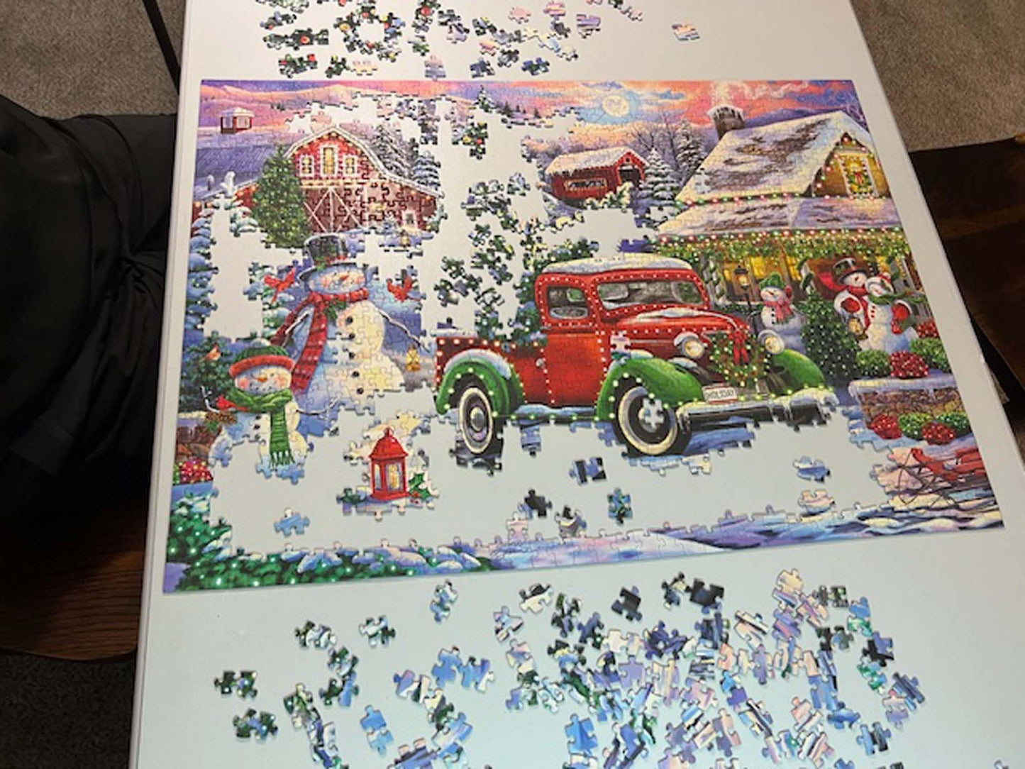 Crown Point Graphics Christmas At The Farm 1000 Piece Jigsaw Puzzle, Soft Touch Design, Made In Usa