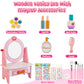 Wooden Vanity Set For Kids, Pretend Play Toddler Makeup Vanity With Acrylic Mirror, Beauty Salon Play Set For Little Girls Age 3