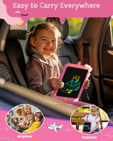 TEKFUN LCD Writing Tablet for Kids, 8.5 Inch Unicorn Toddler Doodle Board, Drawing Tablet, Reusable Electronic Pads Educational