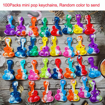 100 Packs Guitar Bulk Music Mini Pop Fidget Toys  Autism Special Needs Squeeze Sensory Party Favors Gift for Kids mature-themeds  Classroom Student Bubble Prizes