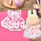 17cm Doll Clothes Labubu Clothes for 6.7inch(17cm) Dolls enhanced Doll Outfit with Hat and Accessories(Clothes Only) (Pink)