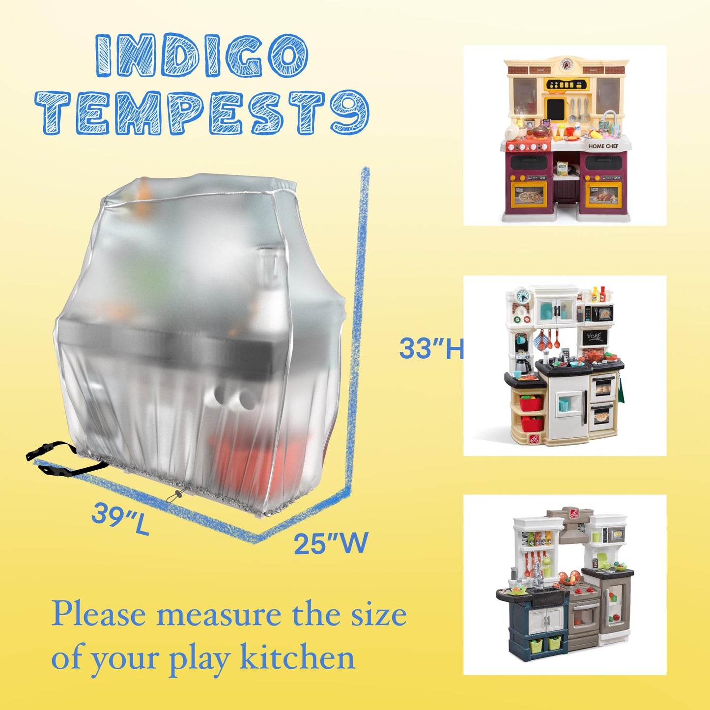 Kids Kitchen Playset Cover for Step2 Best Chefs, Transparent, Covered Kitchen Will not Be Forgotten,Cover Only