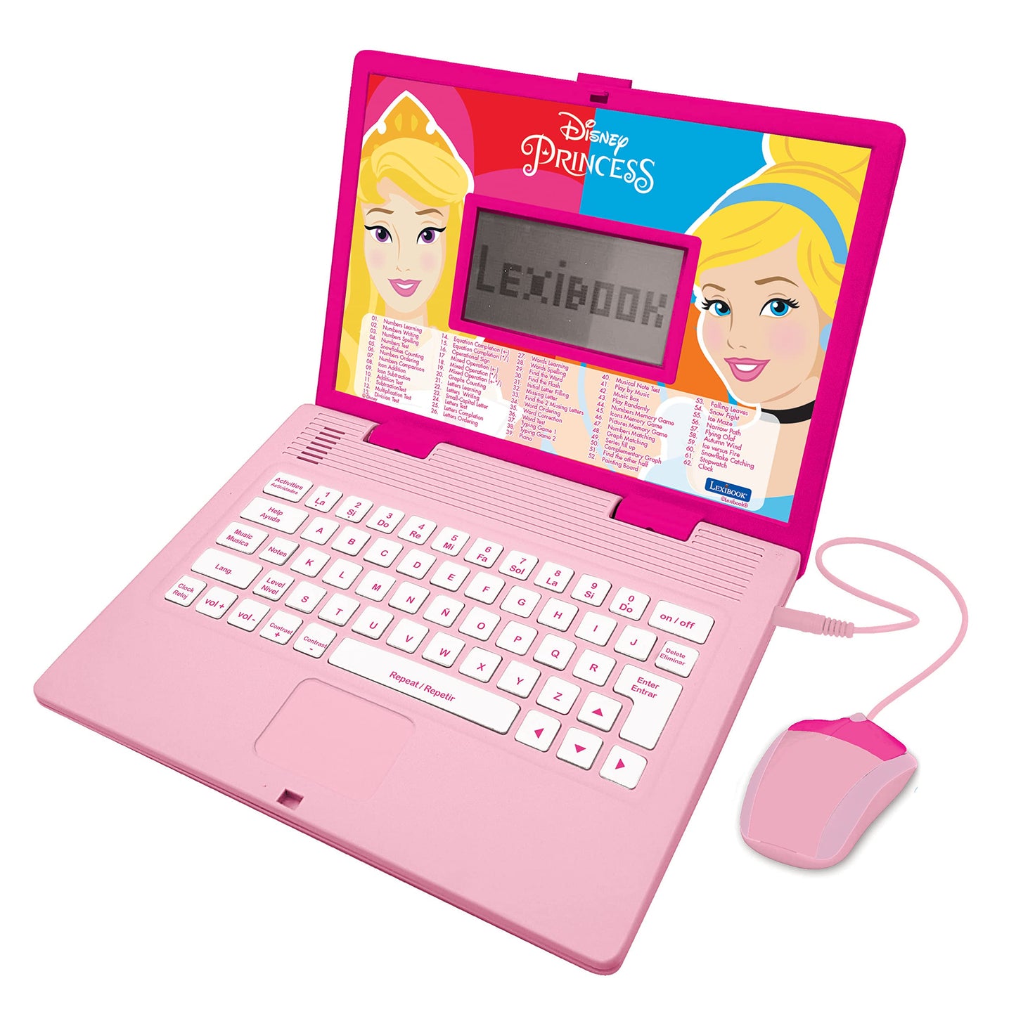 Lexibook, Educational And Bilingual Laptop Spanish/English, Girls Toy With 124 Activities To Learn, Play Games And Music, Pink, Jc598Dpi2