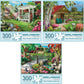 Bits And Pieces - Value Set Of Three 300 Piece Jigsaw Puzzles For Adults - Gardens Galore, Lake Life, Peaceful Park Jigsaw Puzzl