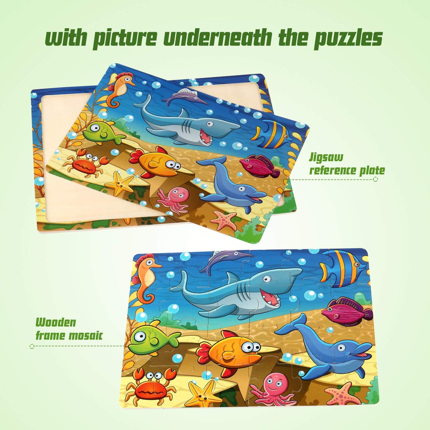 Synarry Wooden Jigsaw Puzzles For Kids Age 3-5 Year Old, 4 Pack 24-40 Pieces Preschool Educational Learning Toys Gift Set For Ch