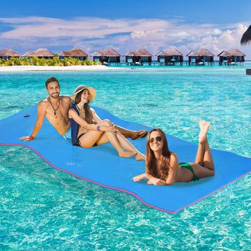 Max4out Water Floating Mat 9/12/18x6 Foam Lake Floats Floating Foam Pad Lily Pad for Water Recreation and Relaxing, Blue/Yellow 