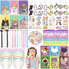 134Pcs Cat Party Favors Set for Kids Cat Themed Birthday Party Supplies With Cat Headband Spiral Notepads Pens Keychains Tattoo 
