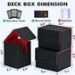 Zlca Card Deck Box For Trading Cards, Mtg Yugioh Deck Case Holds 100+ Single Sleeved Cards, Pu Leather Magnetic Card Storage Box Fits For Tcg Ccg Magic Game Cards (Black& Red)