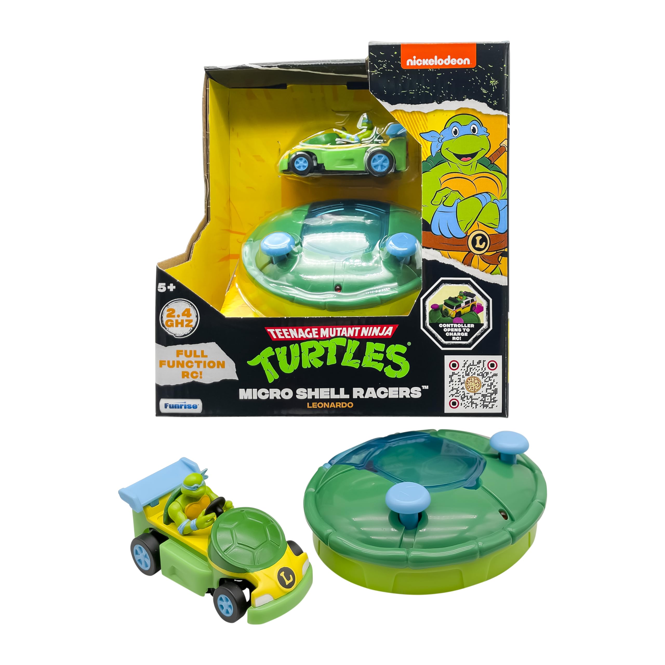 Teenage Mutant Ninja Turtles Micro Shell Racer Leonardo 3” Yellow RC ...