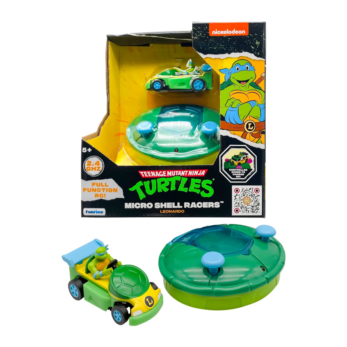 Teenage Mutant Ninja Turtles Leonardo Micro Shell Racer RC Vehicle, 2.4 GHz, Yellow, Classic Edition, Ages 5+