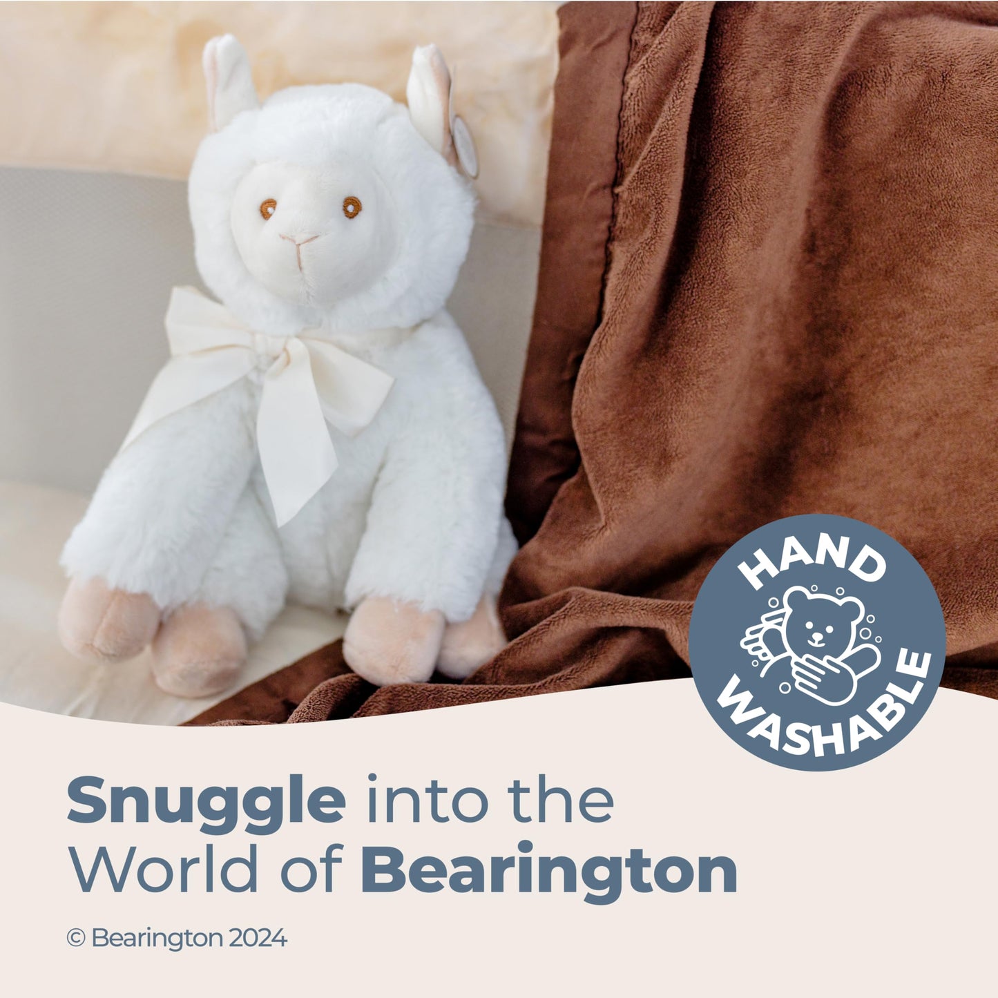 Bearington Baby Alma Plush Llama Stuffed Animal, 12 Inches