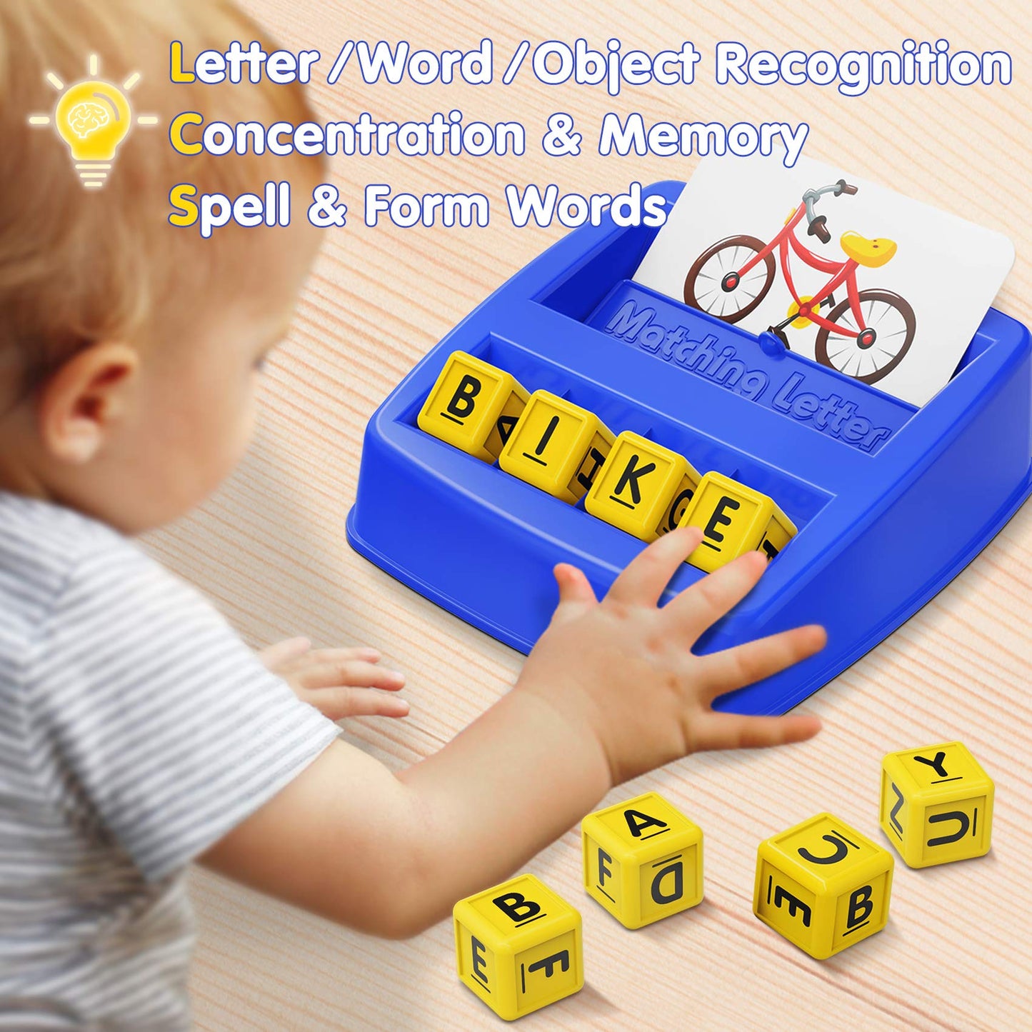 Hahagift Educational Toys For 3-5 Year Old Boy Girl Gifts, Matching Letter Learning Games Activities, Ideal Christmas Birthday Gift For Toddler Kids Age 3 4 5 6 7 Year Olds Boys Girls