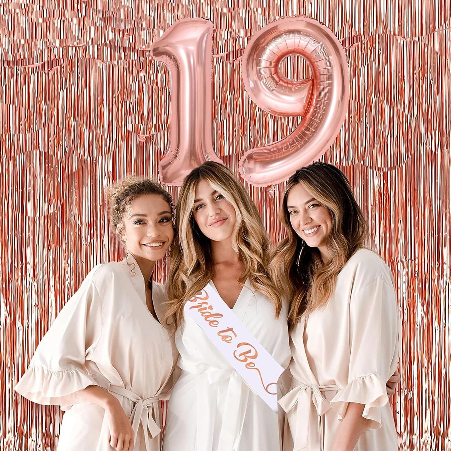 19 Number Balloon Rose Gold 40 Inch Big Foil Mylar 19Th Balloons For 19 Year Old Boy Girl Birthday Party Decorations Wedding Ann