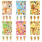 24 Sheets Ice Cream Stickers, Make-A-Face Stickers For Kids Toddlers, Make Your Own Mix And Match Stickers, Diy Summer Ice Cream