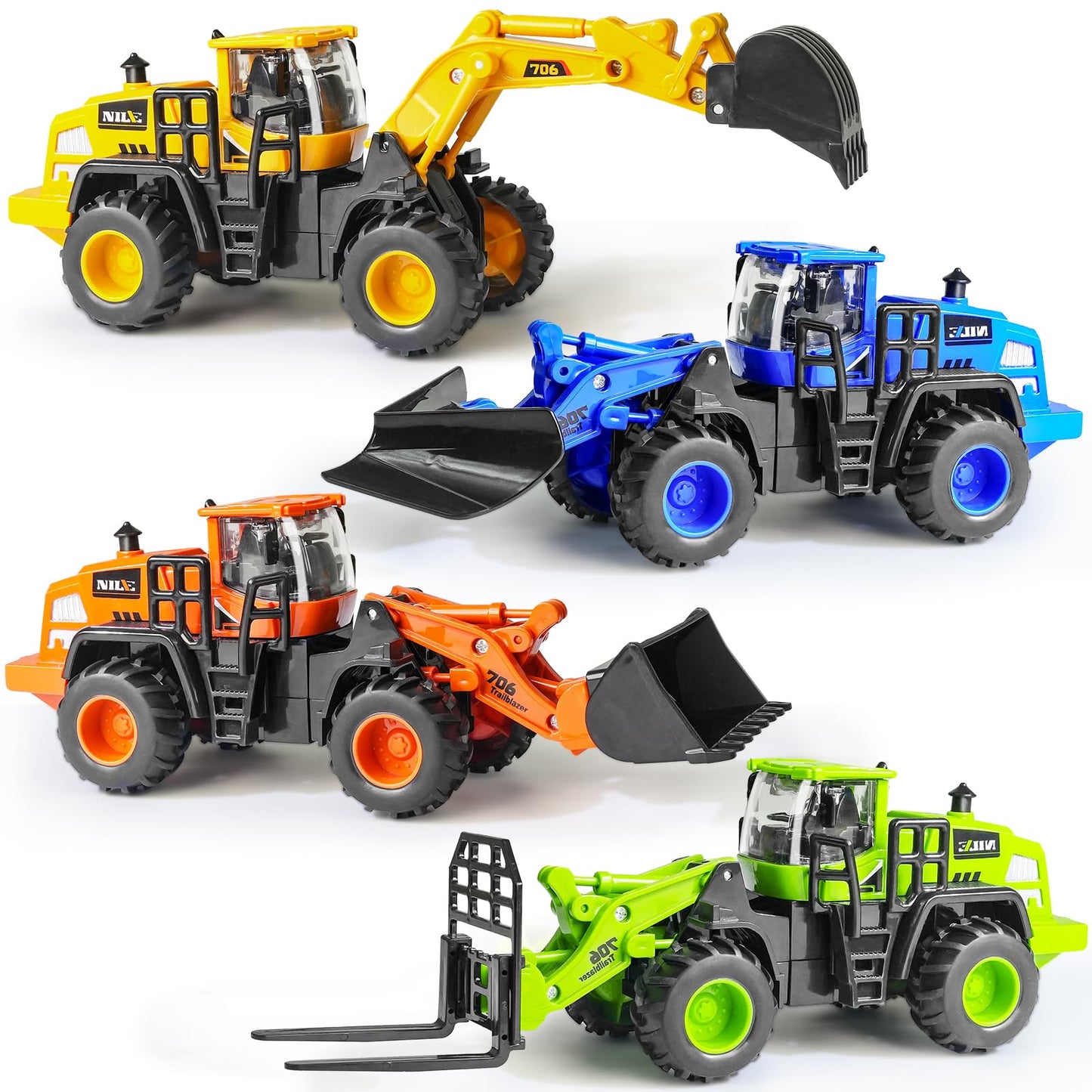 Beestech Construction Truck Toys for 3 4 5 6 7 8 Years Old Boys, Friction Powered Truck Vehicles Sand Sandbox Beach Toys, Kids B