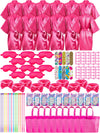 Xuhal 92 Pcs Spa Party Favors for Girls Slumber Party Supplies Kids Satin Robes Sleepover with Gift Bags for Girl Kids Birthday 