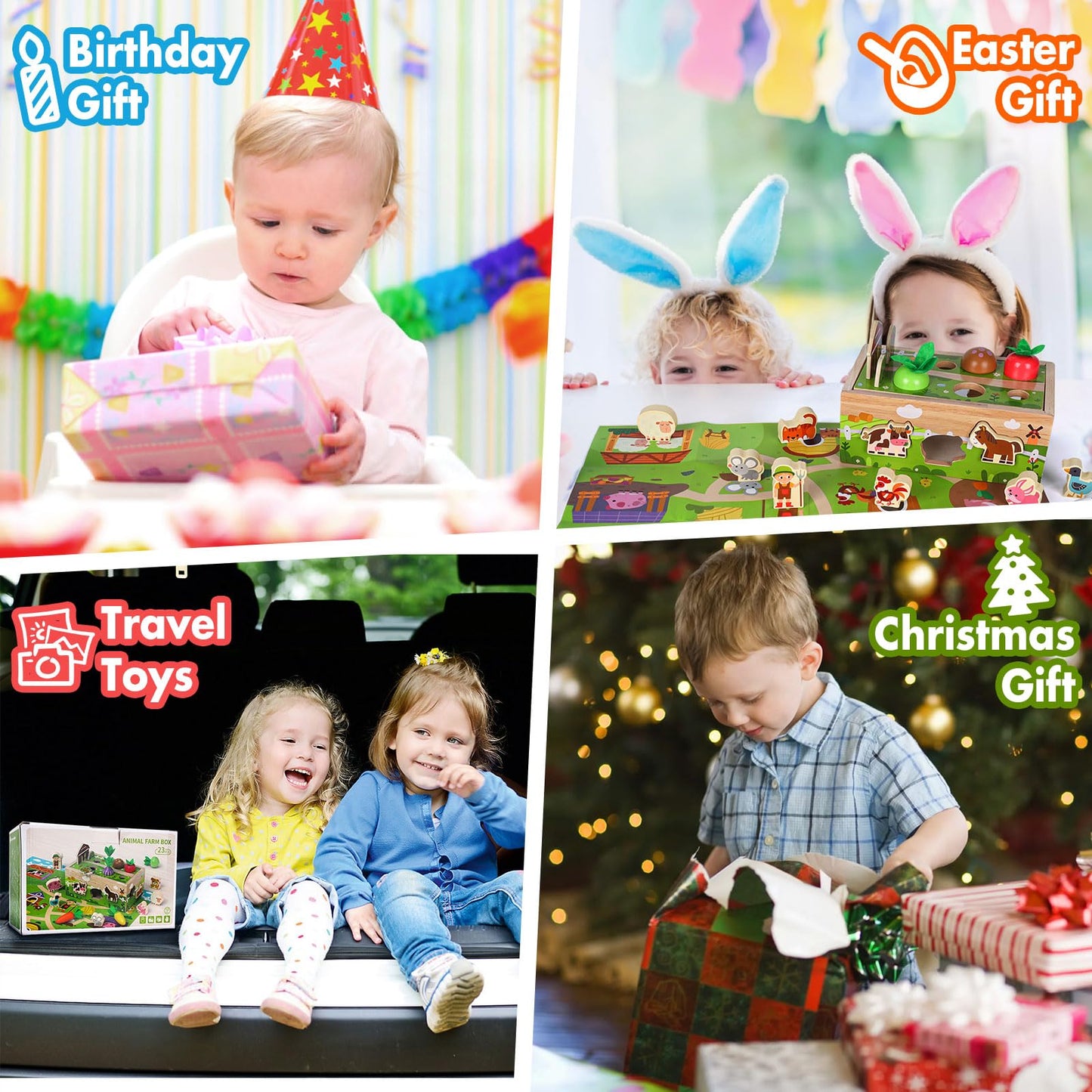 Montessori Wooden Sensory Toddler Toys: Toy For 1 Year Old Boys Girls Birthday Gifts | 1St One First Birthday Gift For 1 Year Ol