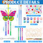 JellyArch 30 Pack Butterfly Wind Chime Making Kit for Kids Make Your Own Wind Chime Butterfly Wooden Crafts Ornaments for Girls