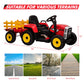 12V Ride on Tractor with Trailer and Remote Control,Toddler Kids Electric Vehicle Car with LED Headlights,2+1 Gear Shift,MP3 Pla