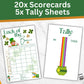 Bunco St. Patricks Day Bunco Theme Set. It'S Bunco Time! Themed Bunco Game Kit Includes Score Sheet, Tally Sheet, Ghost Player,